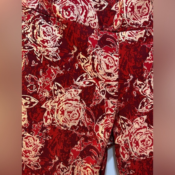 Soft Surroundings Red Gold Metallic Pull On Pants Sz XL Pet Holiday Office Party - Picture 4 of 8